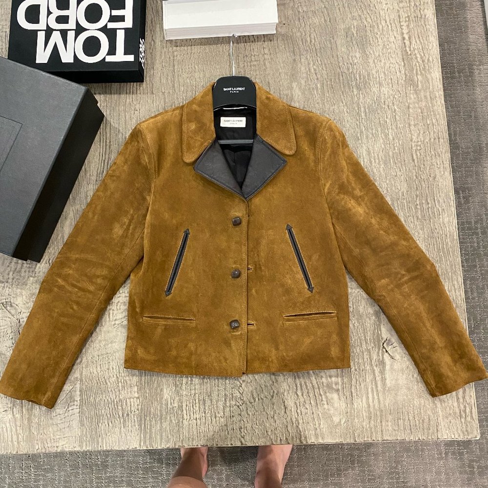 Men's YSL Brown Suede Jacket 2020